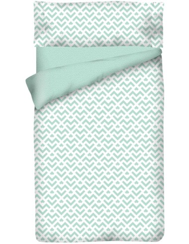 Funda nórdica "Algodón" Mint Geometric - 3 Piezas