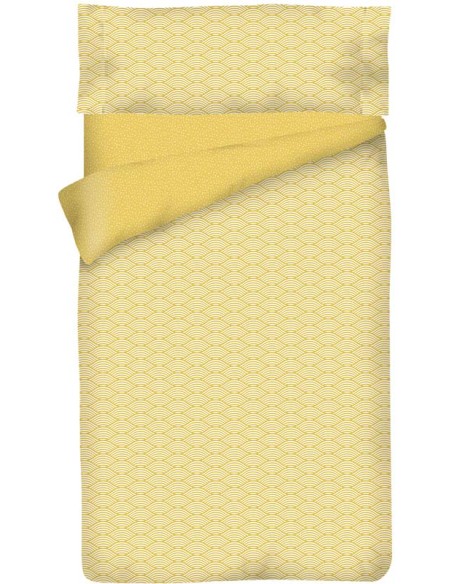 Funda nórdica "Algodón" Dark Yellow Waves - 2 Piezas