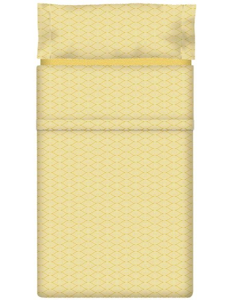 Juego de sábanas "Algodón" Dark Yellow Waves - 3 Piezas