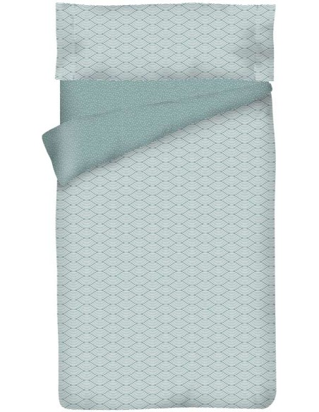 Funda nórdica "Algodón" Greenish Waves - 2 Piezas