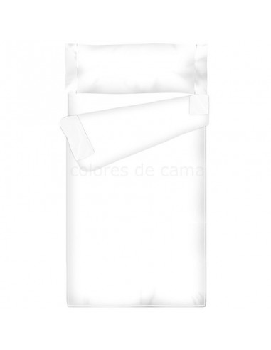 Saco nórdico Ajustable Liso - BLANCO 100% ALGODÓN - 90 x 230 cm -  relleno 100 gr/m2