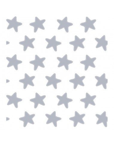 Funda de Cojín Cuadrante ESTRELLAS GRIS LUNA-FONDO BLANCO - 45 x 45 cm - Con Cremallera