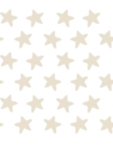 Saco nórdico Cremallera "Algodón" Estrellas Arena - Fondo Blanco