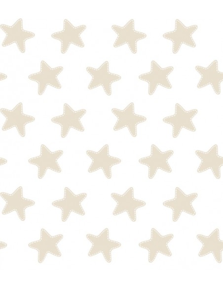 Saco nórdico Cremallera "Algodón" Estrellas Arena - Fondo Blanco
