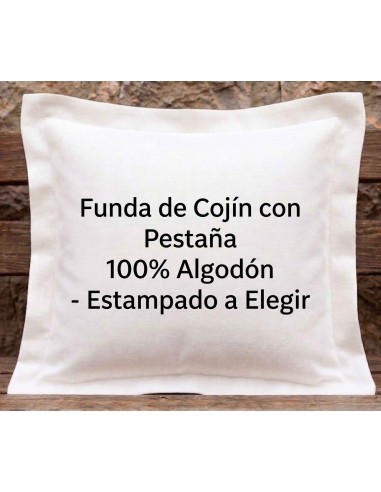 Funda de Cojín con Pestaña 100% Algodón - Estampado a Elegir