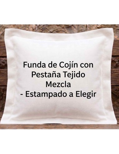 Funda de Cojín con Pestaña Tejido Mezcla - Estampado a Elegir