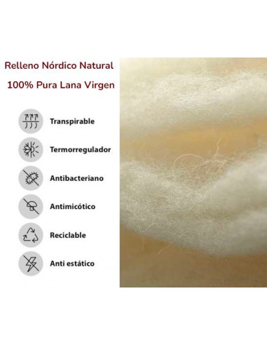 Almohada Infantil Natural Lana Virgen...