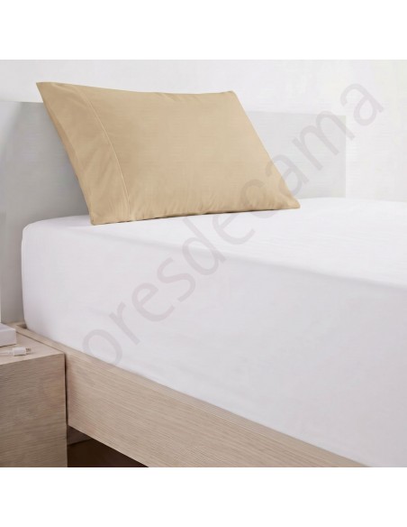 Funda de Almohada 100 Algodón - Arena natural - 75 cm